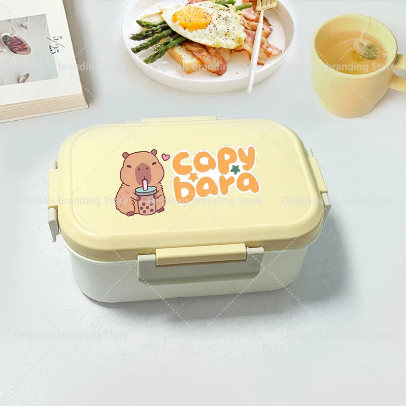 Capybara Bento Lunch Box Cartoon Figure Printed Lunch Box Kids Boys Girl School Food Storage Containers Children Birthday Gifts