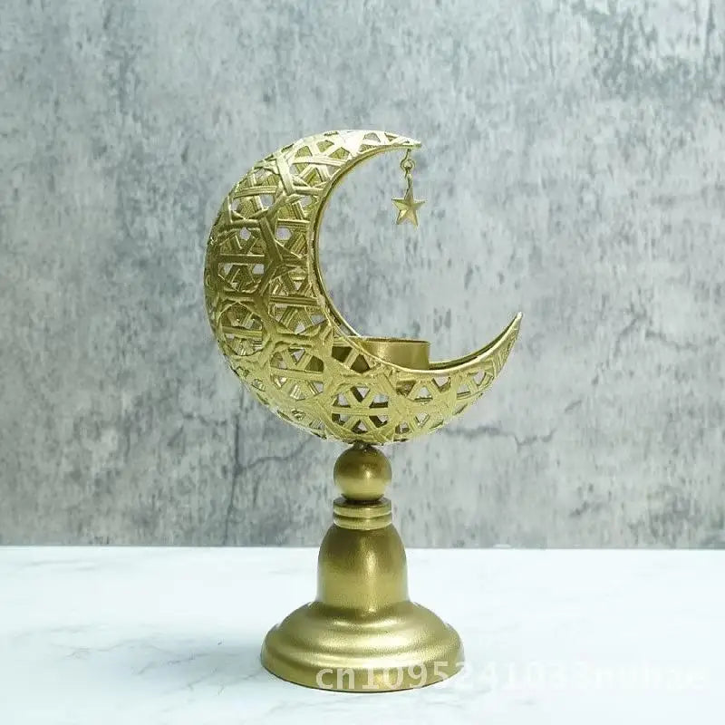Iron Candle Holder Aromatherapy Stove Moon Shape Home Bedroom Decor Modern Minimalist Geometric Crafts Ornaments