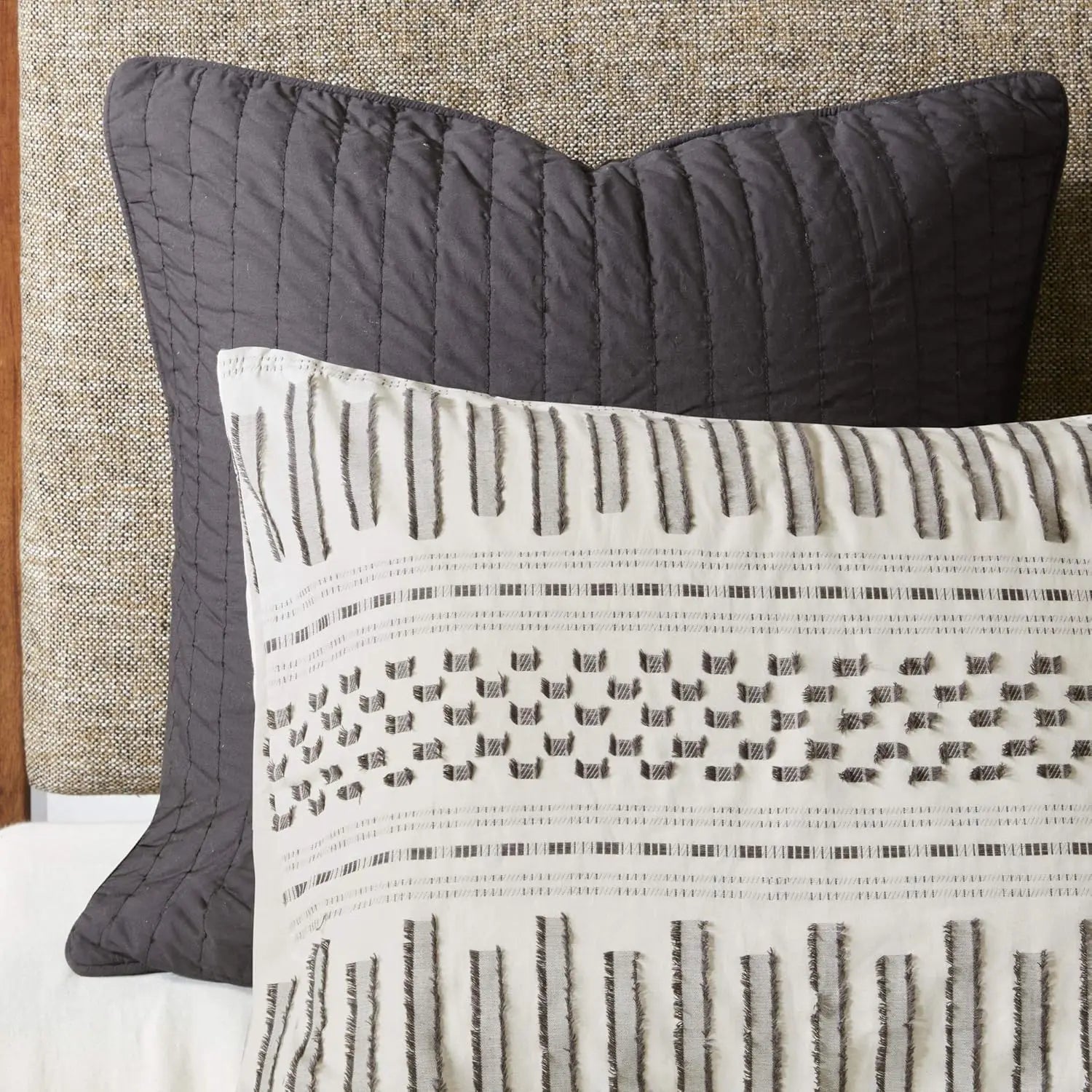 Luxury Cotton Bedding Set - Mid Century Geometric Design, All Season King Size Comforter with Shams