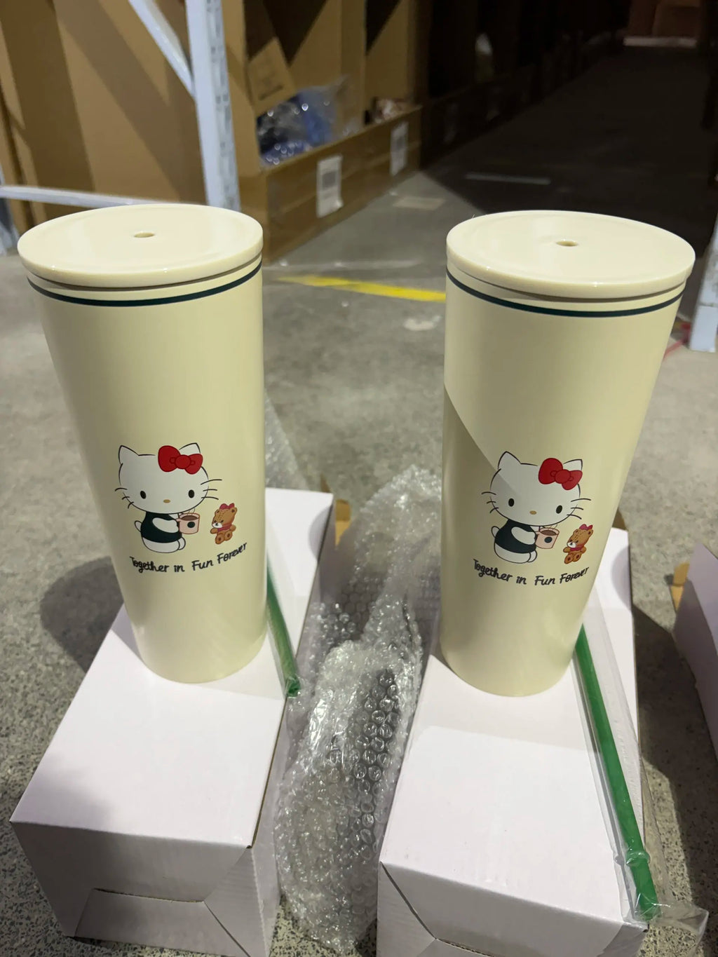 New Cute Cartoon Cat Insulated Cup With Simple And High Beauty Stainless Steel Straw Cup Portable Travel And Camping Goods