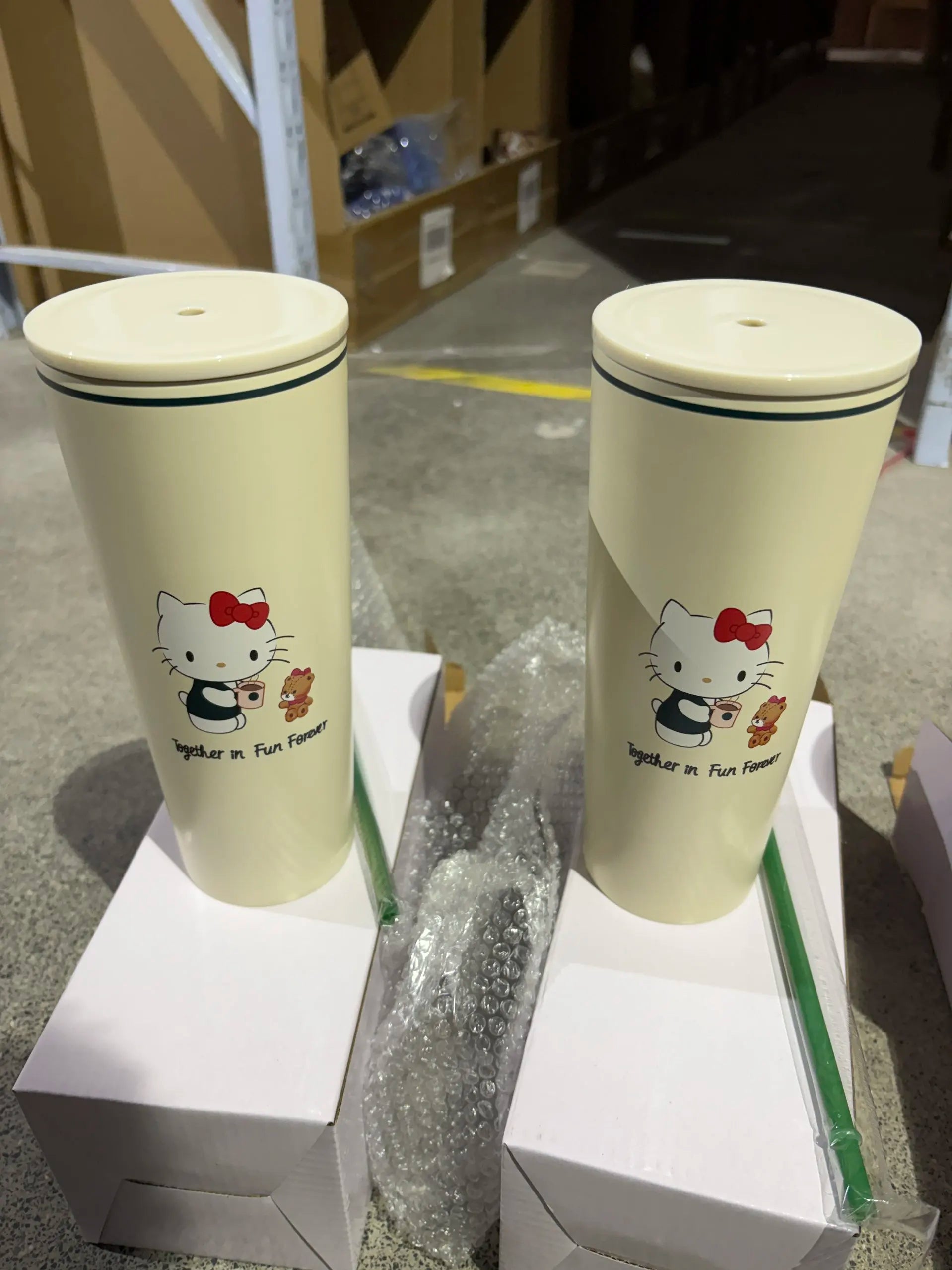 New Cute Cartoon Cat Insulated Cup With Simple And High Beauty Stainless Steel Straw Cup Portable Travel And Camping Goods