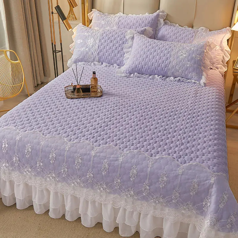 WOSTAR Quilted thicken white bed sheet summer bedspread couple 2 people bed linens luxury double bed bedding king size 180x200cm