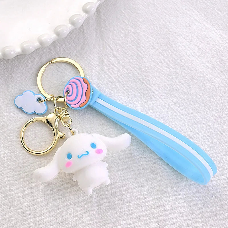 Kawaii Bag Pendant Melody Sanrio Keychain Kuromi Keyring Cinnamoroll Women Christmas gifts Hello Kitty Toy Doll