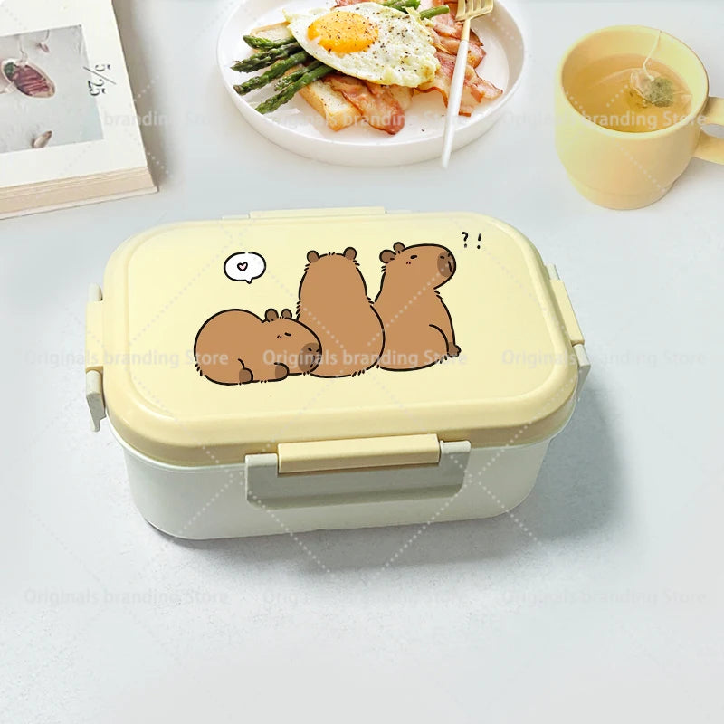 Capybara Bento Lunch Box Cartoon Figure Printed Lunch Box Kids Boys Girl School Food Storage Containers Children Birthday Gifts