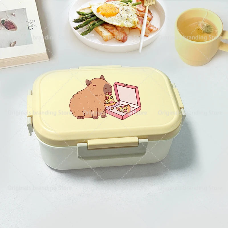 Capybara Bento Lunch Box Cartoon Figure Printed Lunch Box Kids Boys Girl School Food Storage Containers Children Birthday Gifts