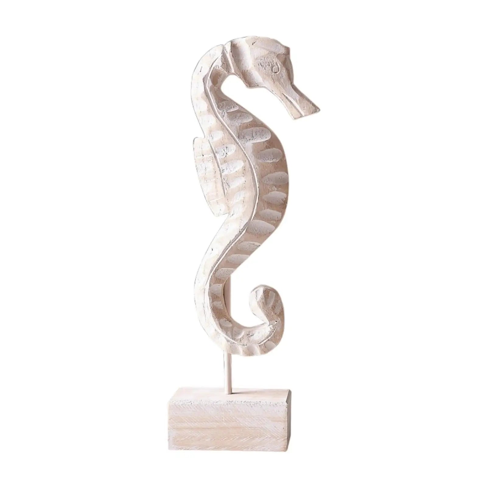 Wood Statue Beach Table Decor Handmade Decoration Accent Figurine Tabletop Statue for Home Office Kitchen Bedroom Mantel