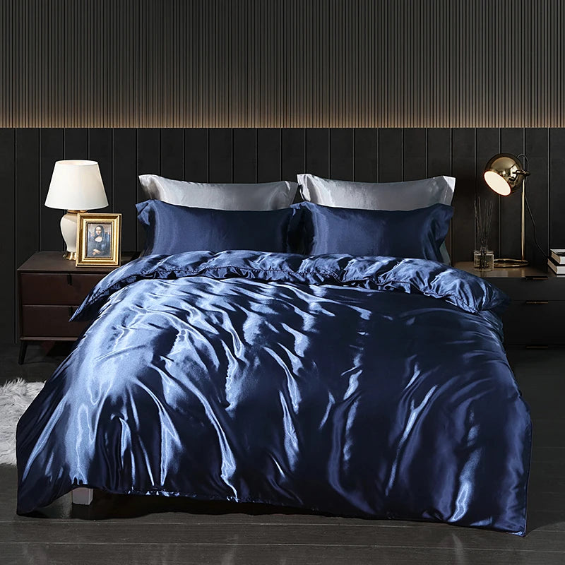 Luxury Gold Mulberry Silk Bedding Set Comforter Quilt Cover Flat Sheet Pillowcase Double Ru Europe Queen Bed Linen Duvet Covers