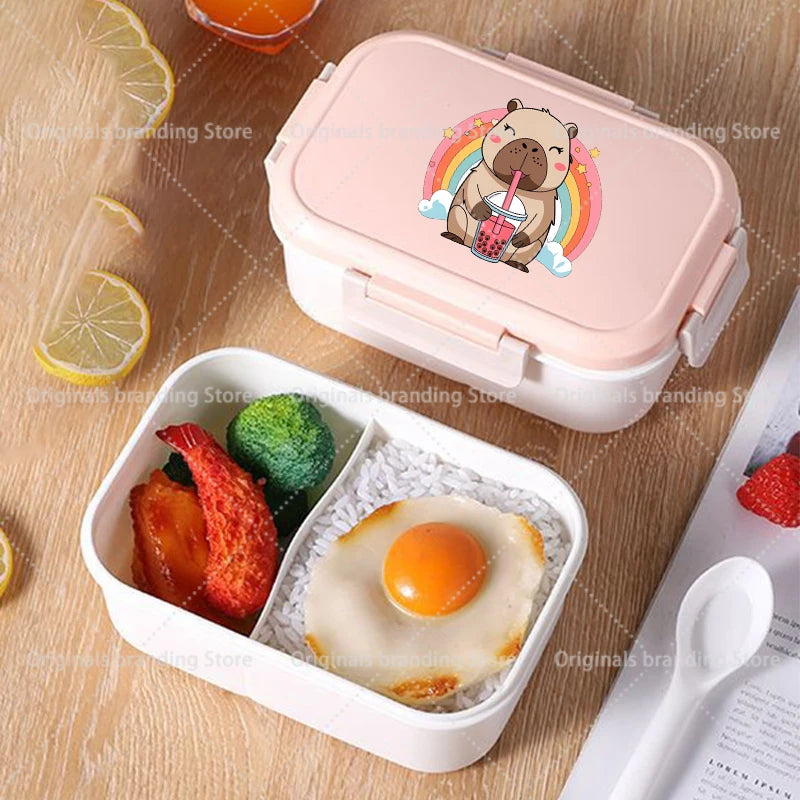 Capybara Bento Lunch Box Cartoon Figure Printed Lunch Box Kids Boys Girl School Food Storage Containers Children Birthday Gifts
