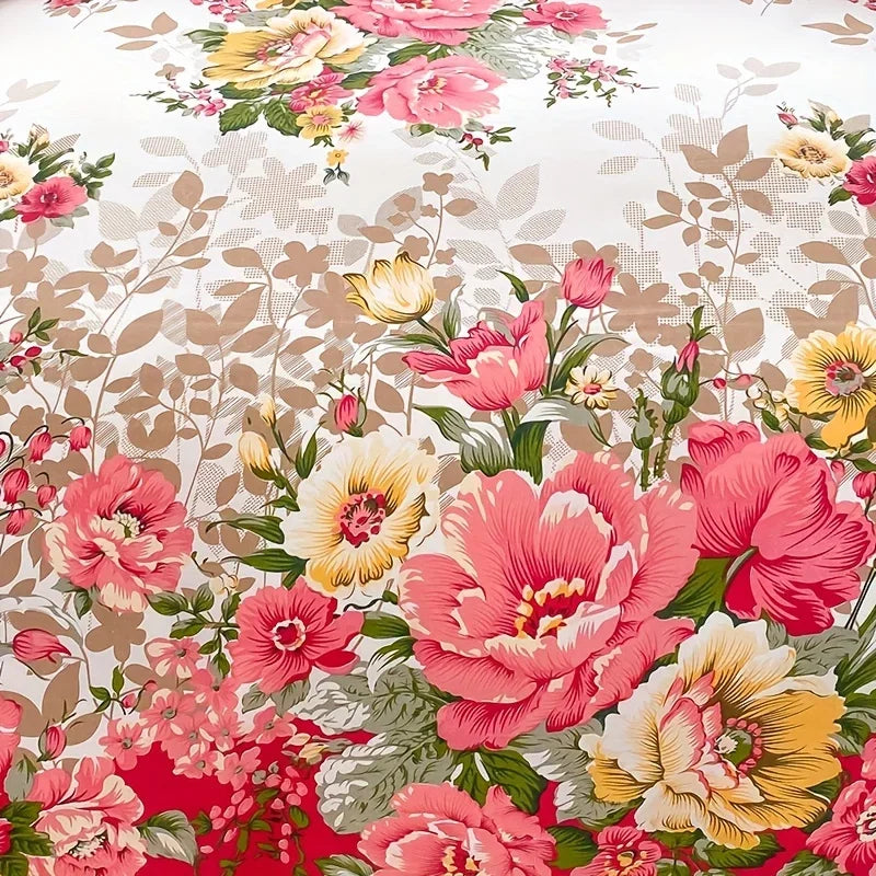 Floral Duvet Cover Set with Zipper Closure - 3 Piece Bedding Set Includes 1  Duvet Cover and 2 Pillowcases