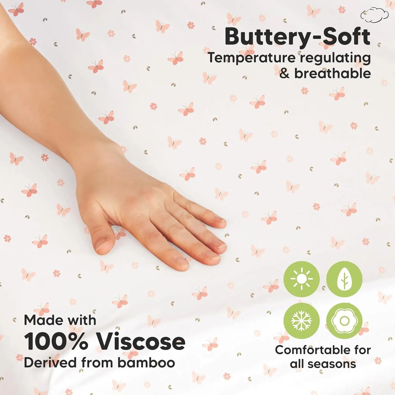 Soft Fitted Mini Crib Sheets 2-Pack for 38x26 Mattress, Neutral Cozy Toddler Playard Bedding