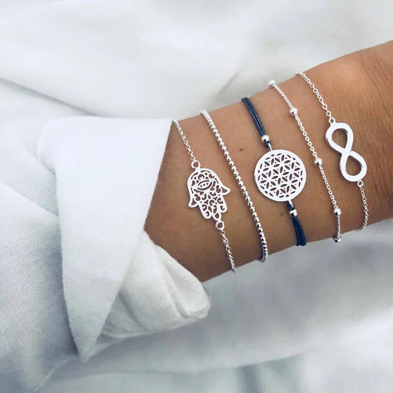 Clearance_Lucky Turkey Evil Eye Bracelet For Women Men Colorful Red Blue Eye Adjustable Metal Chain Bangles Good Luck Wealth Jew