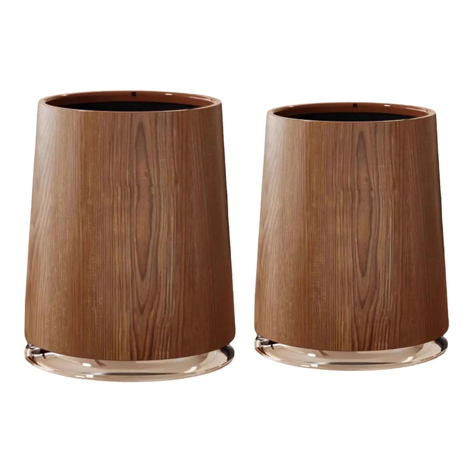 Trash Can Imitation Wood Grain,Sturdy,Farmhouse Decorative Portable Garbage Can Wastebasket Bin Open Top for Office Bedroom Home