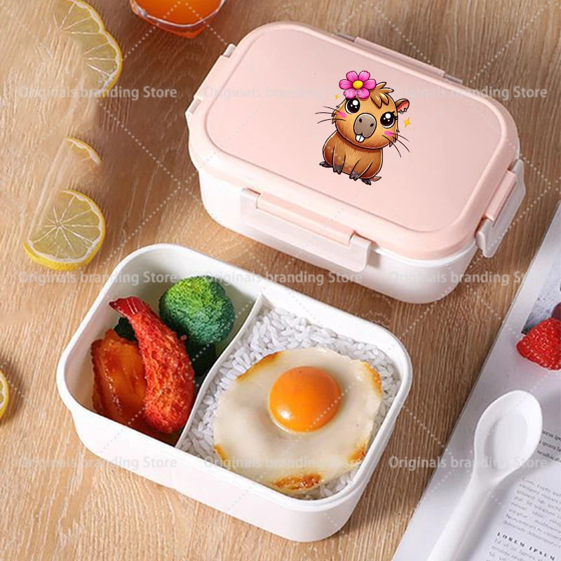 Capybara Bento Lunch Box Cartoon Figure Printed Lunch Box Kids Boys Girl School Food Storage Containers Children Birthday Gifts