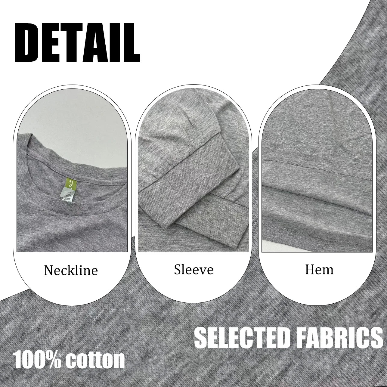Supp Bro Men's Long Sleeve Tee 100% Cotton 180g Crew Neck Casual Daily Style Soft and Breathable