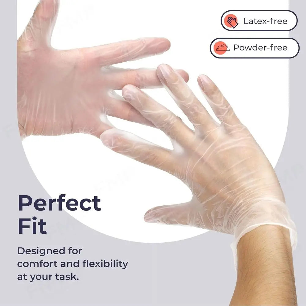1000 Pack Disposable Medium Latex-Free Vinyl Gloves - Suitable for Kitchen, Bathroom, Household, and Gardening Use