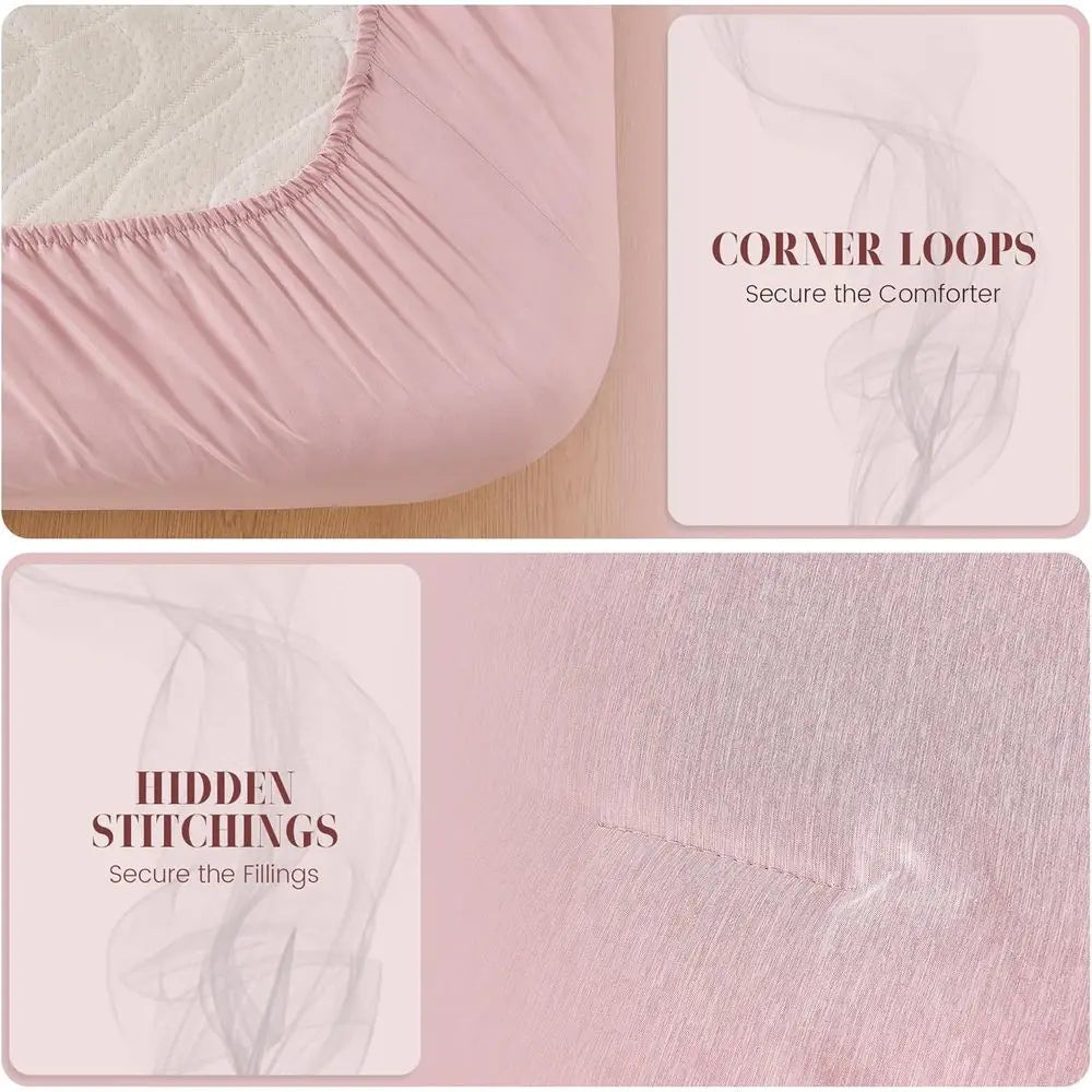 Pink 5-Piece Twin Bedding Set for Dorms: Comforter, Pillow Shams, Pillowcases, Sheets