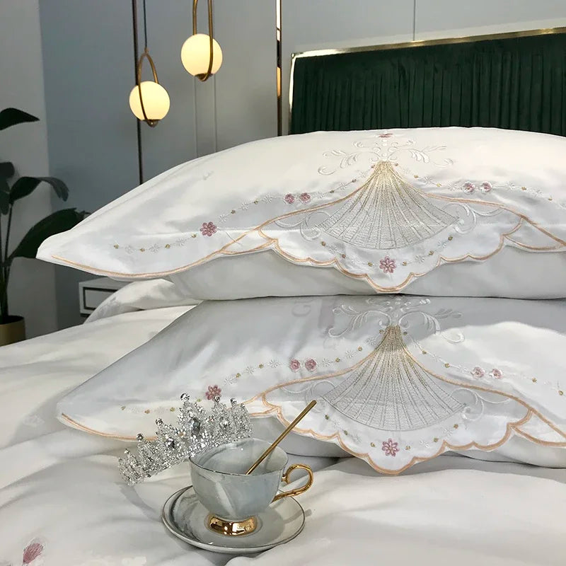 Euro Linens Bedding Set Cotton Duvet Cover Embroidery Sheet Bed Linen 2 Bedrooms Bed Cover Set Double Bed Sheet Quilt Cover