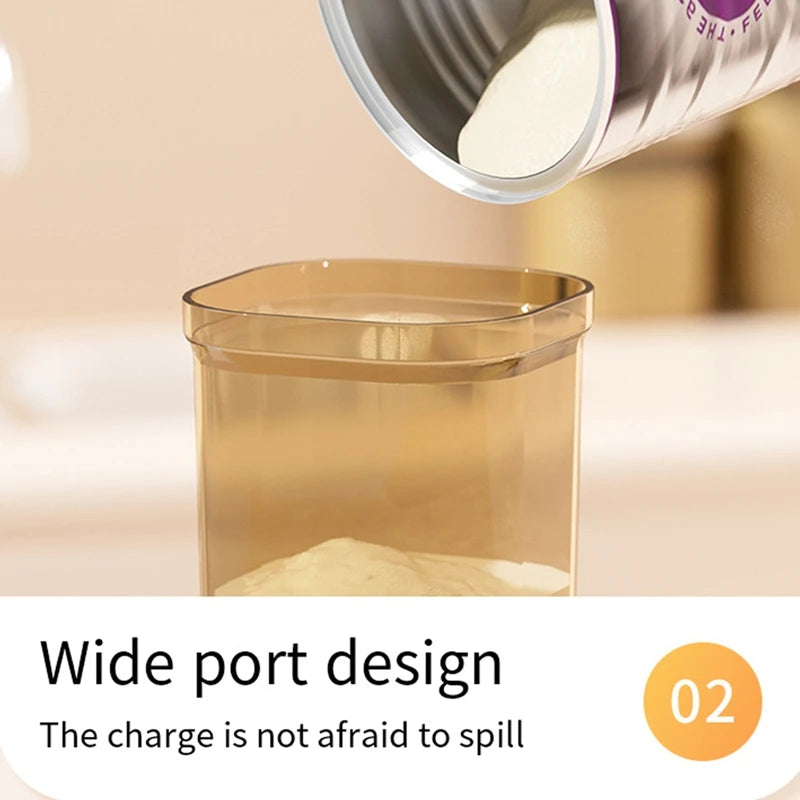 Plastic Canisters - UV- Kitchen Storage Jars with Free Spoon for Milk Powder & Food Sealing Large-A13G