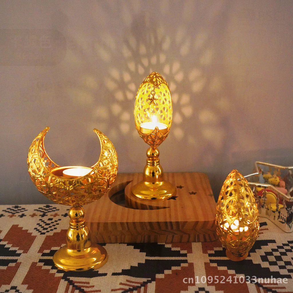 Iron Candle Holder Aromatherapy Stove Moon Shape Home Bedroom Decor Modern Minimalist Geometric Crafts Ornaments