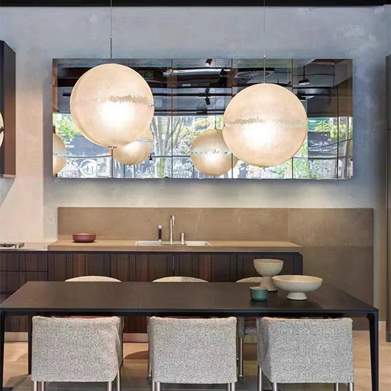 Moon Pendant Light Italy R Globe Light Living Dining Room Deco Space Bedroom Decor Hanging White Lamp-A50M