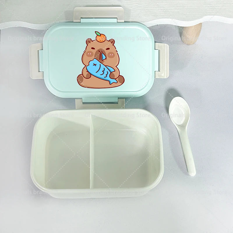 Capybara Bento Lunch Box Cartoon Figure Printed Lunch Box Kids Boys Girl School Food Storage Containers Children Birthday Gifts
