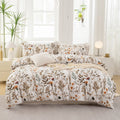 3pcs/set Leaf Floral Pattern Duvet Cover Set(1 Duvet Cover & 2 Pillowcase）Soft And Skin-Friendly Duvet Cover Bedding Set For