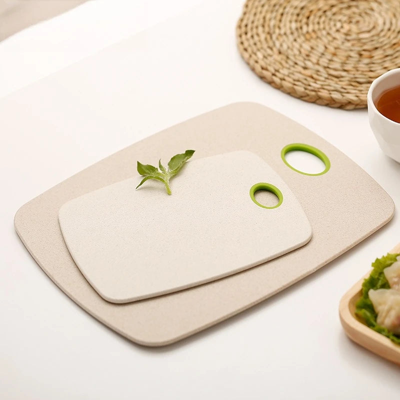 Plastic Cutting Board Wheat Straw Non Slip Easy To Clean Kitchen Chopping Home Knife Friendly Durable Antibacterial 2-Piece Set