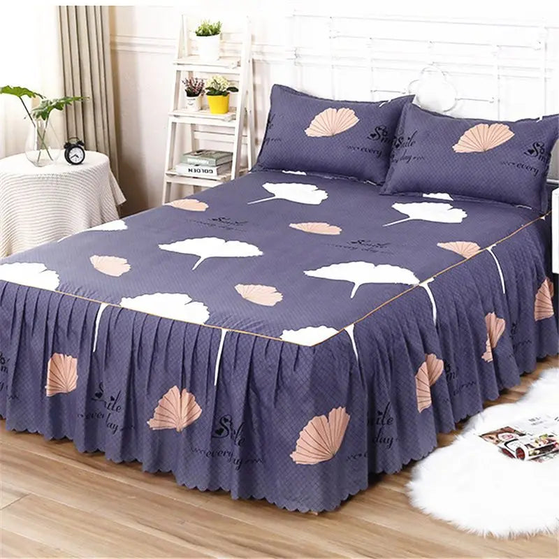 Bedding Set Home Textile Cotton Bedspread Elastic Fitted Mattress Cover Couple Quilt Single Bed Sheet with 2pcs Pillow Covers