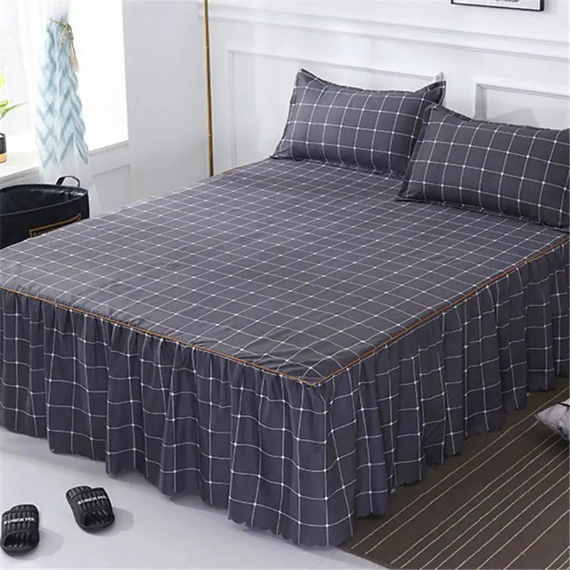 Bedding Set Home Textile Cotton Bedspread Elastic Fitted Mattress Cover Couple Quilt Single Bed Sheet with 2pcs Pillow Covers