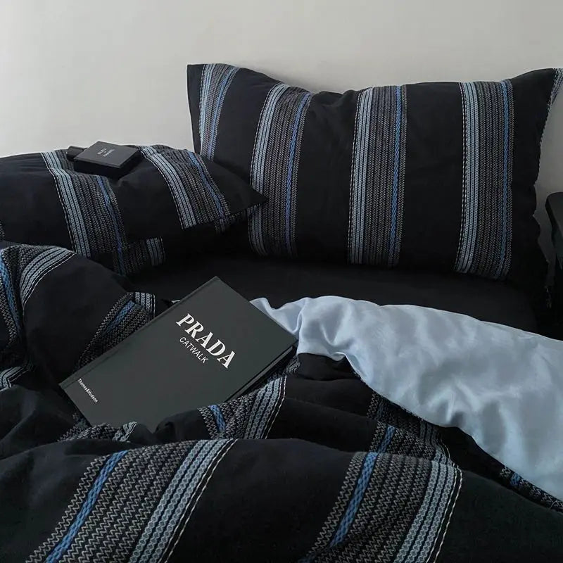 Bed Linen Duvet Cover Sheets Simple Style Four-piece Set Japanese Dormitory Bedding Single Student Cover Quilt Three-piece Set