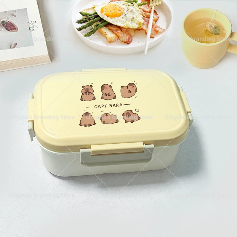 Capybara Bento Lunch Box Cartoon Figure Printed Lunch Box Kids Boys Girl School Food Storage Containers Children Birthday Gifts