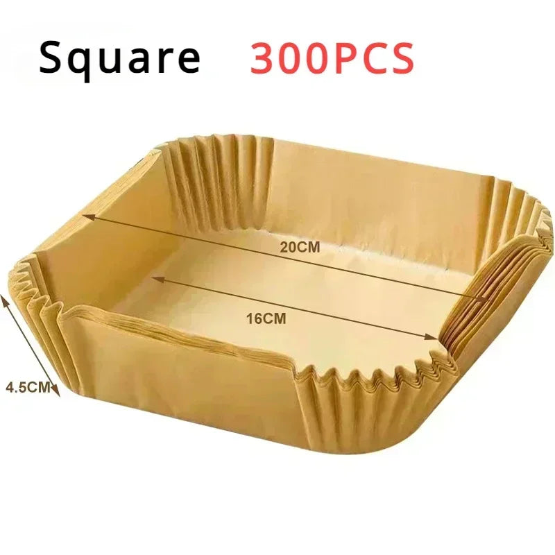 Air Fryer Paper Disposable Airfrying Baking Paper Round Square Air Fryer Liners Non-Stick Air Fryer Disposable Paper 50/100pcs
