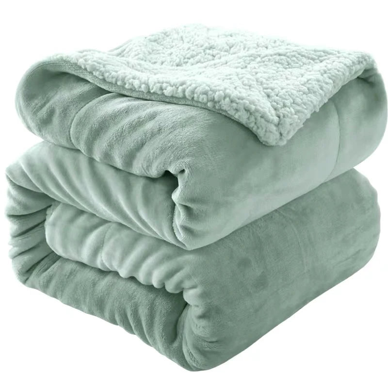 Winter Thick Warm Fleece Blanket bedroom quilts Sofa Nap blanket Home bedding comforter Washable Lamb wool blanket quilts
