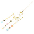 Moon Shaped Glass Hanging Suncatcher for Windows Home Bedroom Garden Decor Sun Catcher Ornament Gift for Women Rainbow Glass