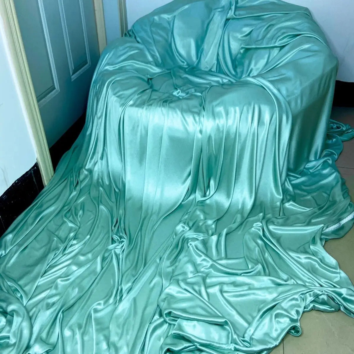 No Pillow Cover Glossy summer satin silk sheet Double side Ice cool bedspread home bedding