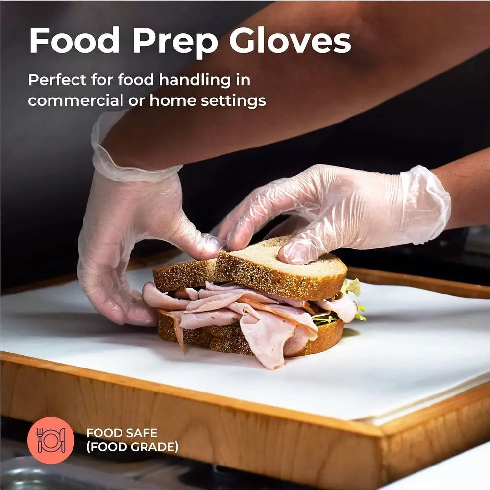 1000 Pack Disposable Medium Latex-Free Vinyl Gloves - Suitable for Kitchen, Bathroom, Household, and Gardening Use