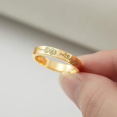 Birth Month Flowers Ring