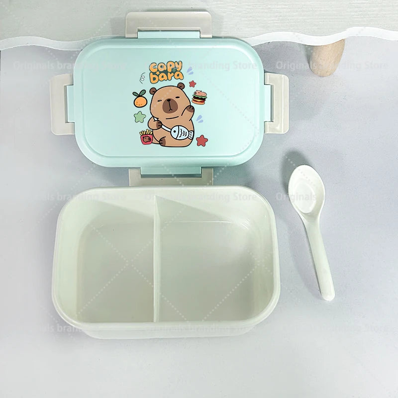 Capybara Bento Lunch Box Cartoon Figure Printed Lunch Box Kids Boys Girl School Food Storage Containers Children Birthday Gifts