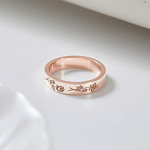 Birth Month Flowers Ring