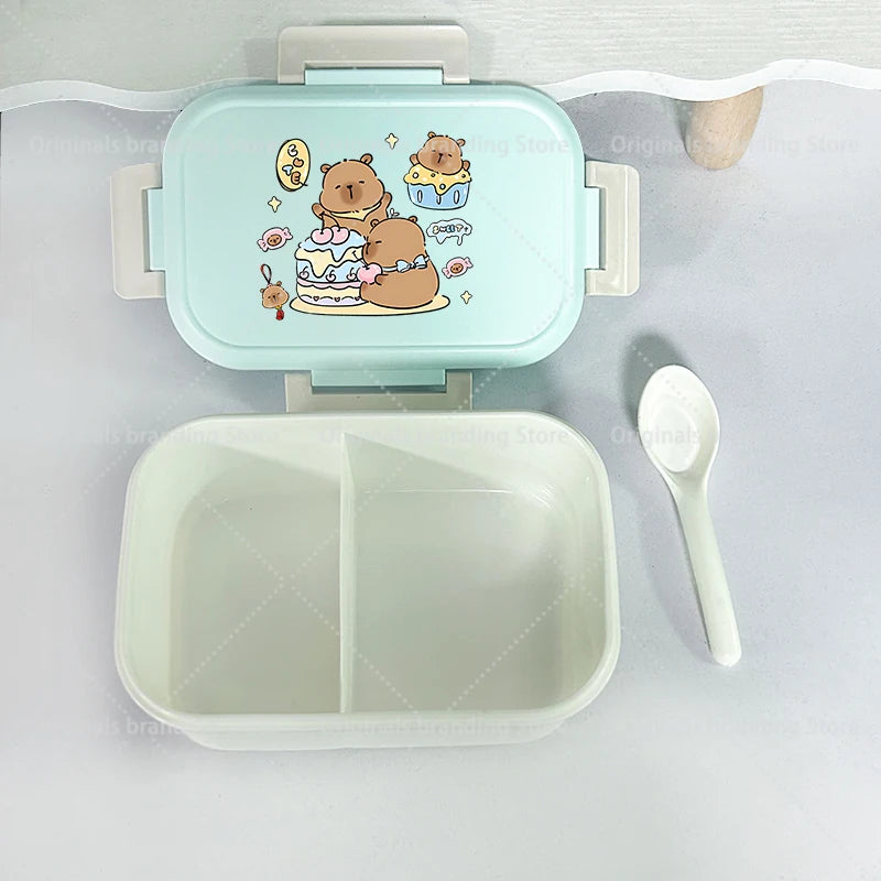 Capybara Bento Lunch Box Cartoon Figure Printed Lunch Box Kids Boys Girl School Food Storage Containers Children Birthday Gifts