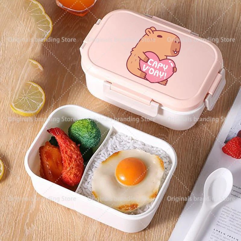Capybara Bento Lunch Box Cartoon Figure Printed Lunch Box Kids Boys Girl School Food Storage Containers Children Birthday Gifts