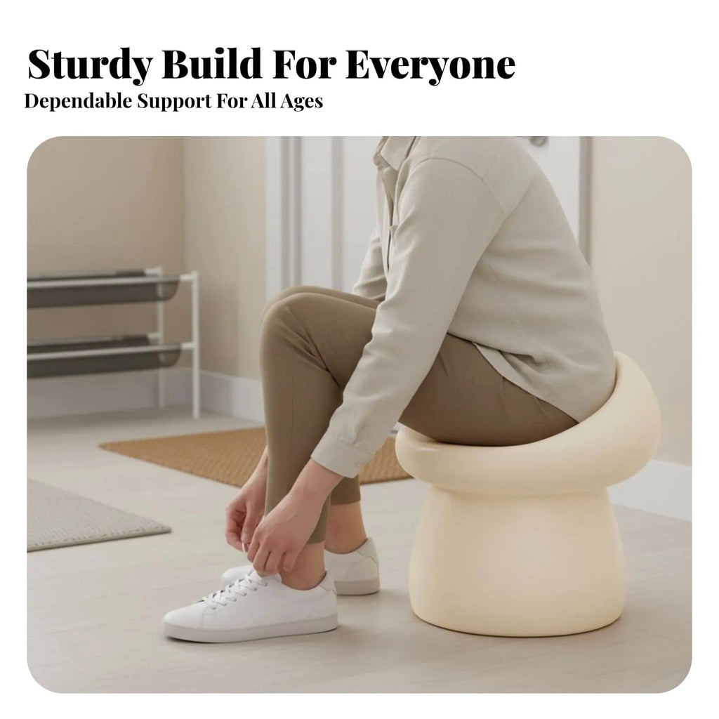 Mushroom-Shaped Stool Housewarming Gift Mushroom-Shaped Ottoman Decorative Creative Design for Adults, Entryway, Bedroom, Office