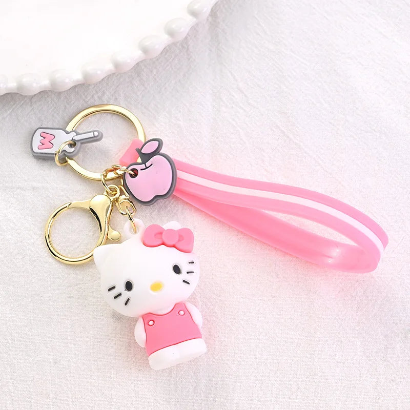 Kawaii Bag Pendant Melody Sanrio Keychain Kuromi Keyring Cinnamoroll Women Christmas gifts Hello Kitty Toy Doll