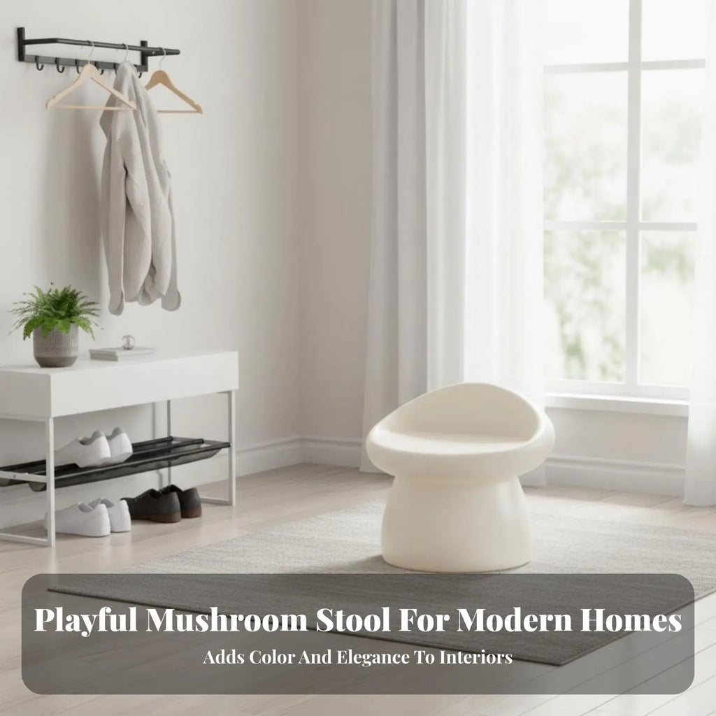 Mushroom-Shaped Stool Housewarming Gift Mushroom-Shaped Ottoman Decorative Creative Design for Adults, Entryway, Bedroom, Office