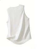 Fashionable letter-printed casual trendy sports vest, muscular and snug comfort vest