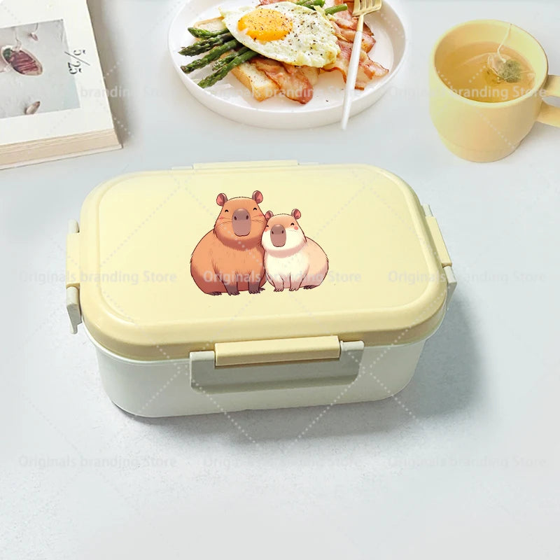 Capybara Bento Lunch Box Cartoon Figure Printed Lunch Box Kids Boys Girl School Food Storage Containers Children Birthday Gifts