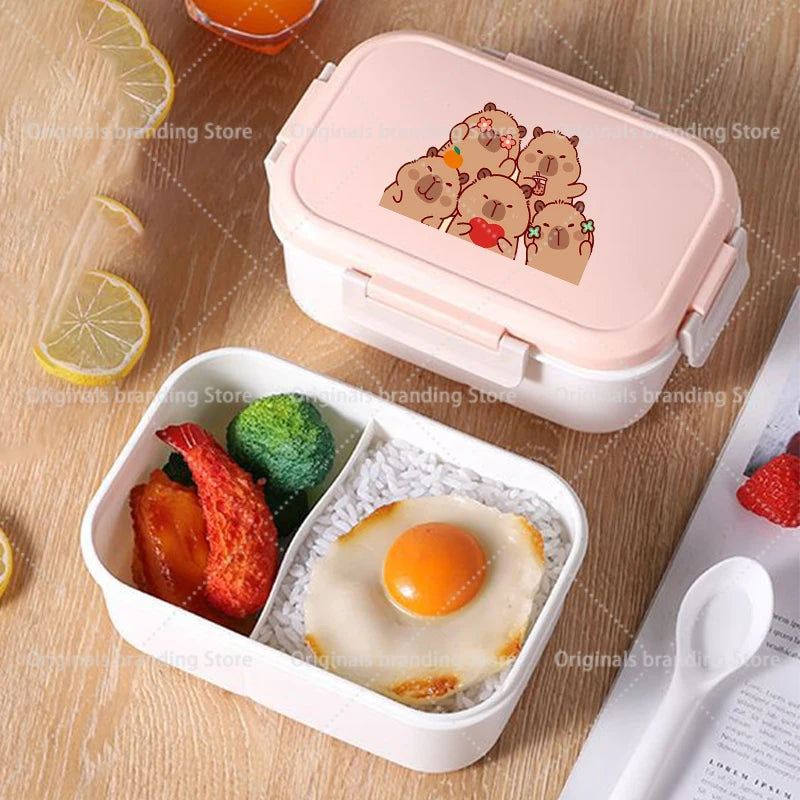 Capybara Bento Lunch Box Cartoon Figure Printed Lunch Box Kids Boys Girl School Food Storage Containers Children Birthday Gifts