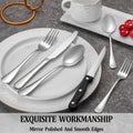 Silverware Set with Steak Knives Service or 4,StainlSteel latware, Mirror Polished Cutlery Utensil Set or Home Kitchen Eating Ta