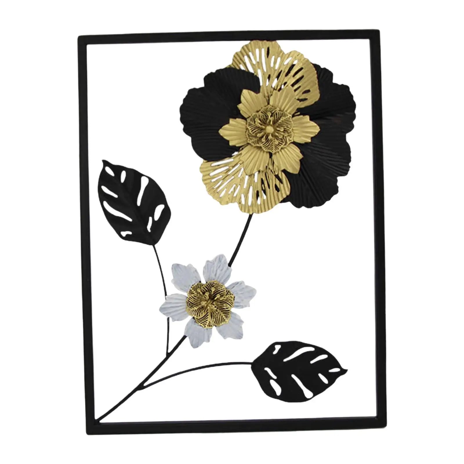Black Flower Wall Art Bathroom Dining above Bed Hallway Garden Living Room Indoor Decorative Hotel Golden Floral Wall Art