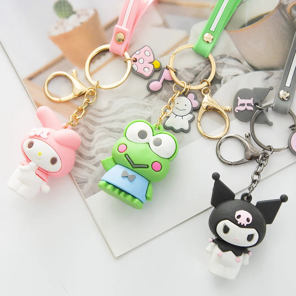 Kawaii Bag Pendant Melody Sanrio Keychain Kuromi Keyring Cinnamoroll Women Christmas gifts Hello Kitty Toy Doll